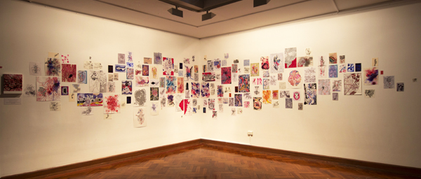 Myopic Macro & Spirit Map Series, Mai Nguyen-Long 1998-2014, mixed media, gouache, ink, pen, various papers, PVC sheets, dimensions variable